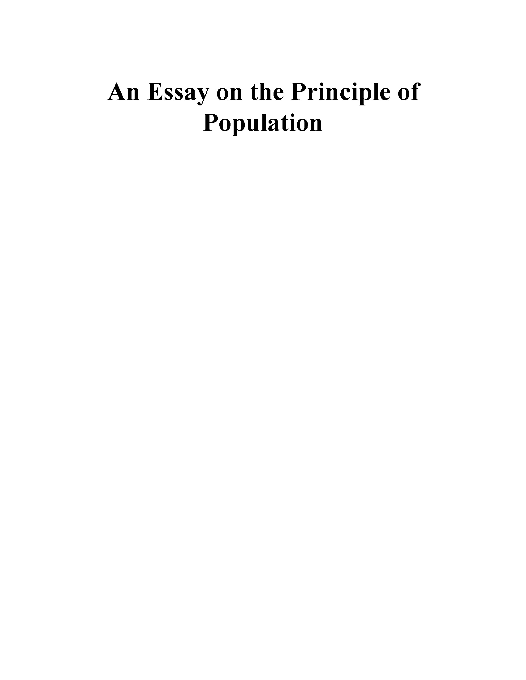 malthus essay on population pdf